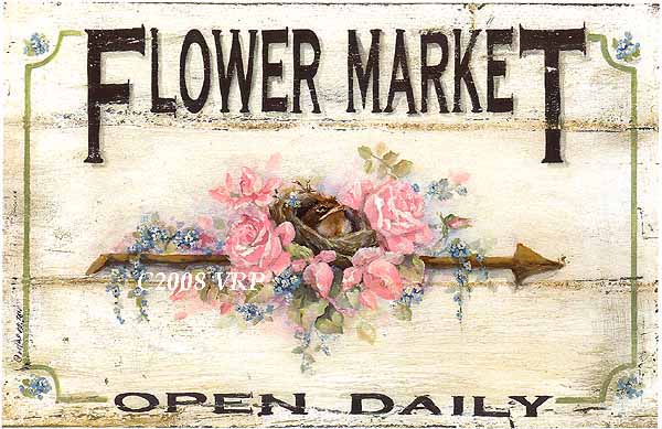 Bird Nest Roses Flower Market Print | Victorian Rose Prints
