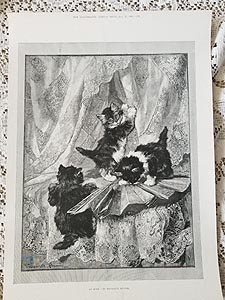 Henriette Ronner kittens cat print antique