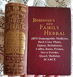 c1870 Robinsons New Family Herbal Homeopathic Illustrated book