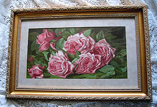 Burt La France pink roses print