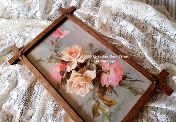 C Klein vintage roses print Adirondack frame