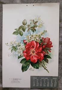 Paul de Longpre original chromolithograph roses clematis antique print