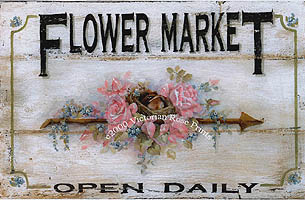 Flower market bird nest print