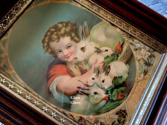 Hallett boy and rabbits antique print