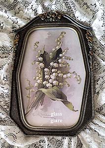 c Klein lily of the valley print antique convex frame