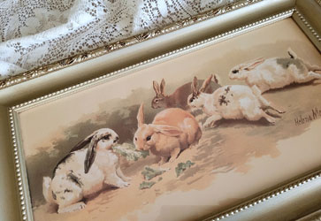 Maguire rabbit bunny vintage print fancy frame