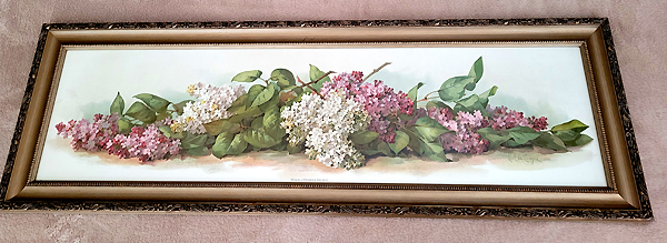 Paul de Longpre Lilacs Yardlong Antique Autographed Print
