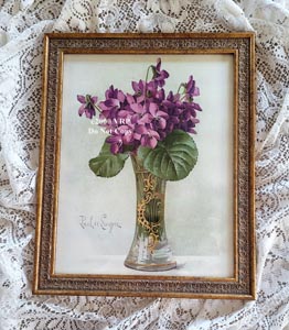 Paul de Longpre vintage violets in a corset vase print