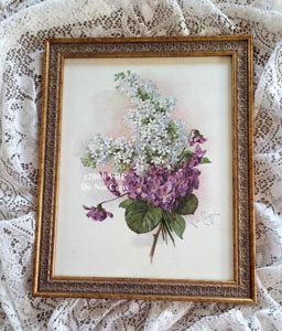 Paul de Longpre vintage lilacs and violets print
