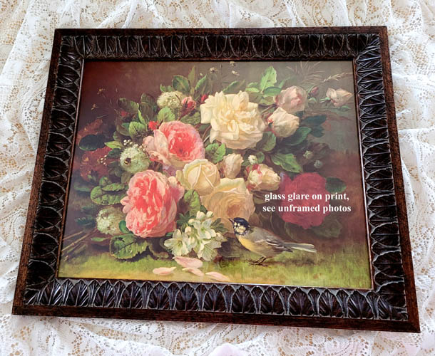 Robie Fragrance in Bloom antique roses bee bird print