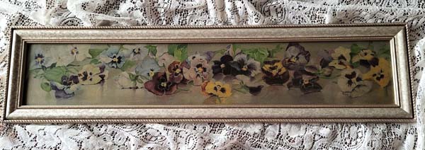 V Janus c1892 Antique Pansies Yardlong print